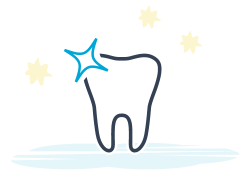 Icon of single tooth with sparkle